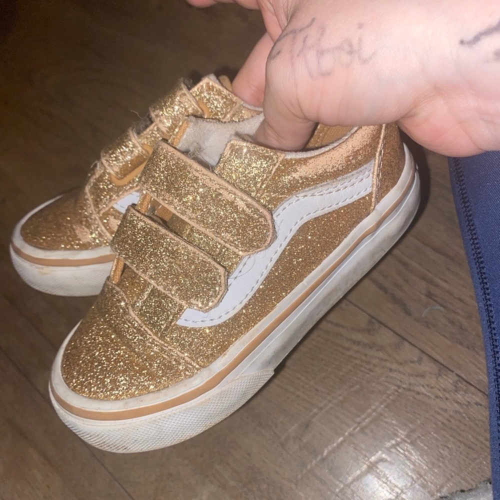 Gold Sparkly Toddler Vans